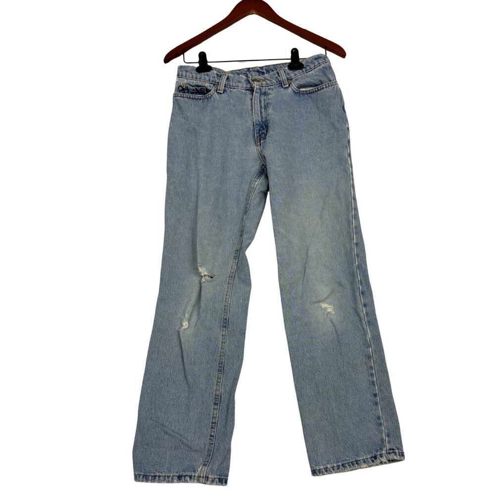Vintage Saturday Jean Womens 9 100% Cotton Light Wash Distressed Straight Leg